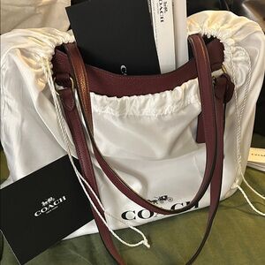 Coach White and Burgundy Shoulder Bag